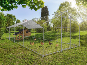 Gallinero 24 m² parque de malla metálica 8 x 3 x 2 M acero galvanizado 2