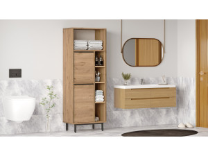 Mueble de baño de madera "ON10C" - 60 x 46 x 161 cm - Marrón 2