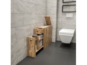 Mueble bajo de madera "Calencia" - 20 x 60 x 55 cm - Marrón 2