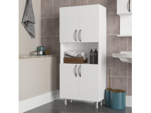 Mueble de baño de madera "William" - 59 x 29 x 140 cm - Blanco 2