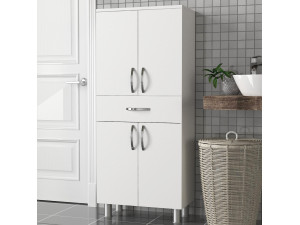 Mueble de baño de madera "Arizona" - 59 x 31 x 140 cm - Blanco 2