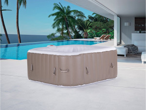 Spa hinchable - "Monac" en PVC - 6 personas - topo/ crema 2