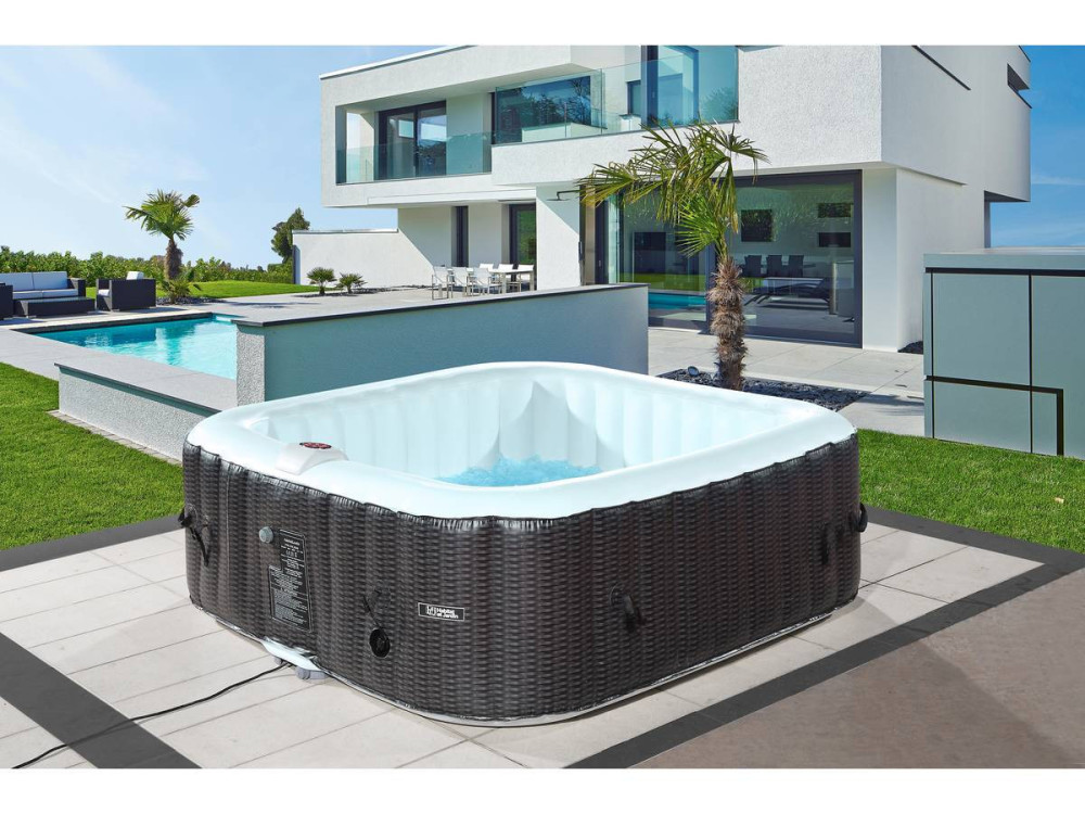Spa hinchable Nice en PVC - 6 plazas - Marron/crema