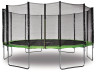 Cama elástica "Yoopi" - Ø 4.90 m - Verde - Con red + escalera + funda + kit de anclaje