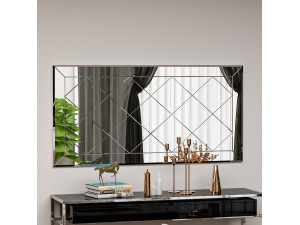 Espejo de madera "Pauli" - 120 x 60 cm - Blanco 2