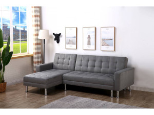 Sofá esquinero convertible y reversible "Theo" - 4 plazas - Gris 2
