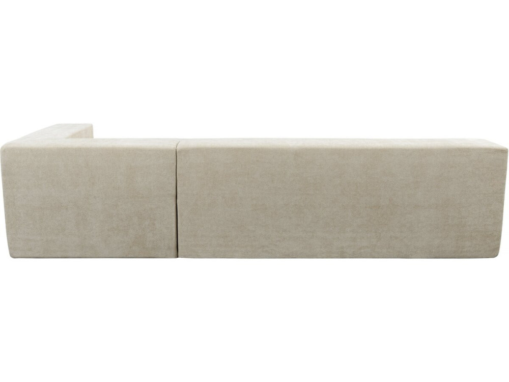 Sofá esquinero de tela texturizada «Tessaro» - 4 plazas - Beige