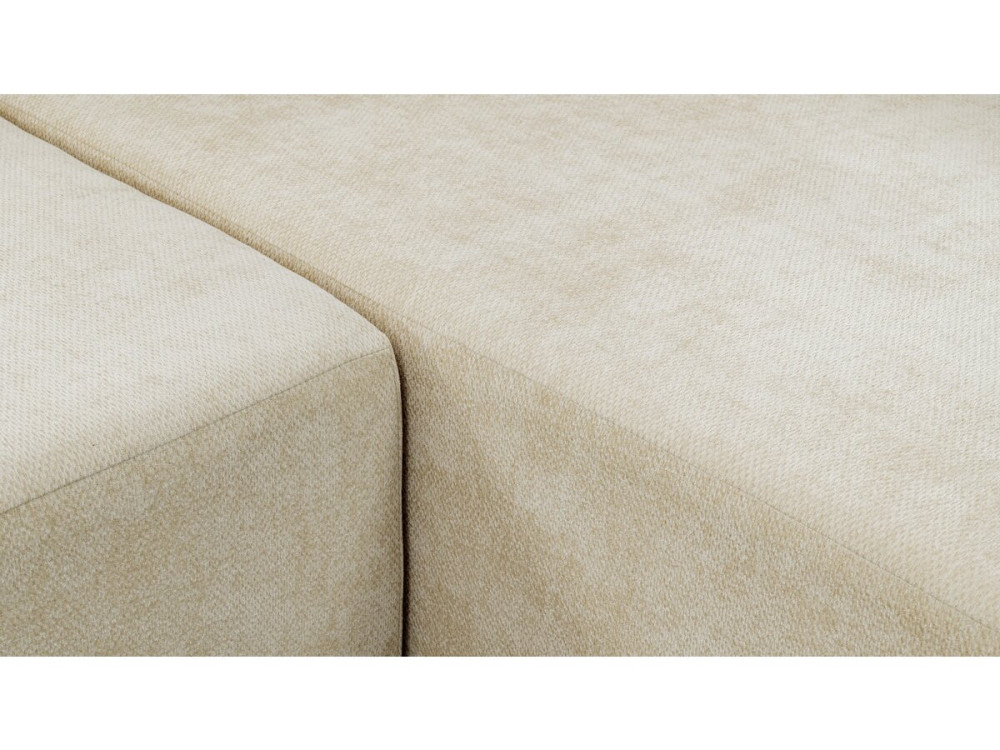 Sofá esquinero de tela texturizada «Tessaro» - 4 plazas - Beige