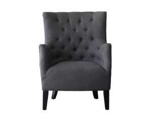 Sillón escandinavo "Duchesse" en tela - Gris 2
