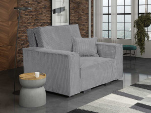 Sillón convertible de pana "Clivia" - Gris 2