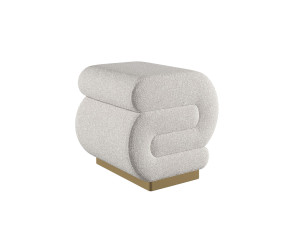 Puff de madera "Sally" 40 x 42 x 42 cm - Crema