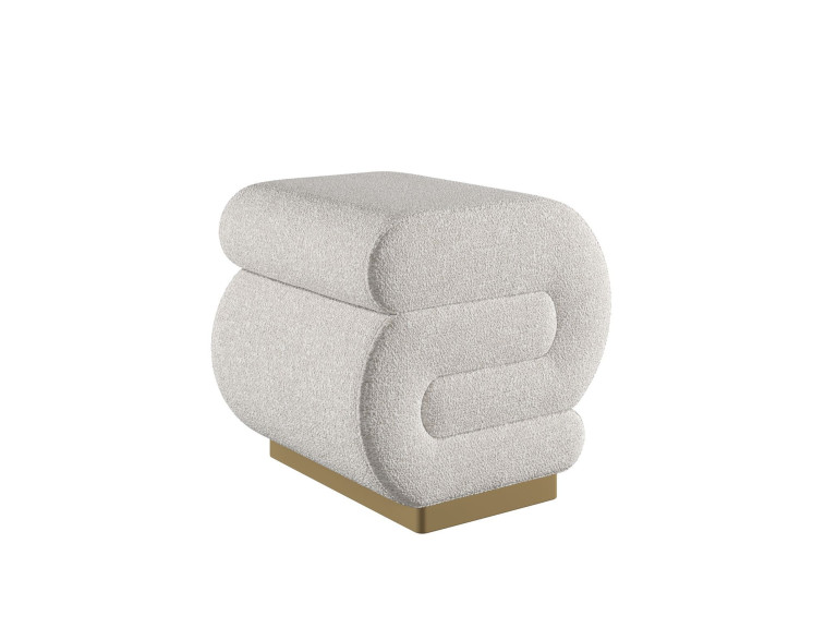 Puff de madera "Sally" 40 x 42 x 42 cm - Crema