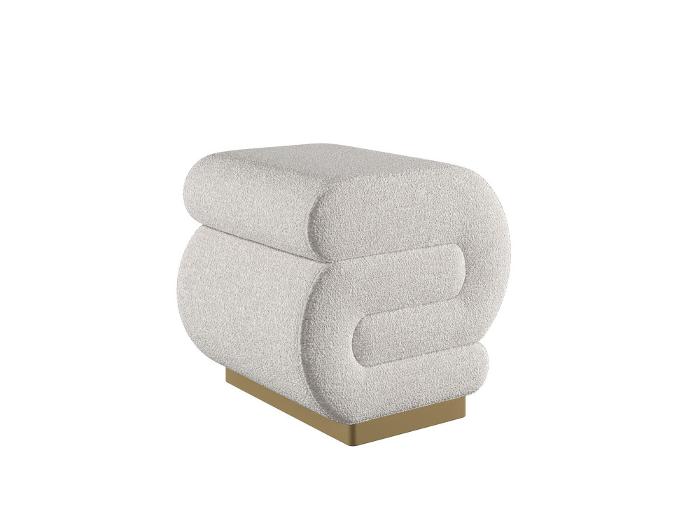 Puff de madera "Sally" 40 x 42 x 42 cm - Crema