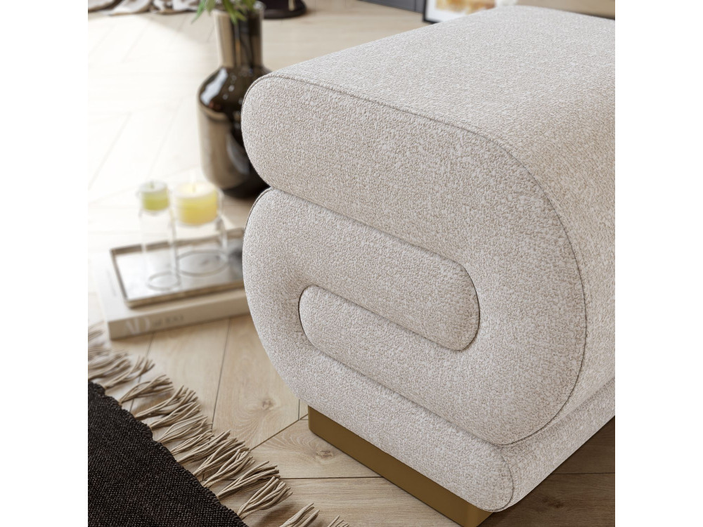 Puff de madera "Sally" 40 x 42 x 42 cm - Crema