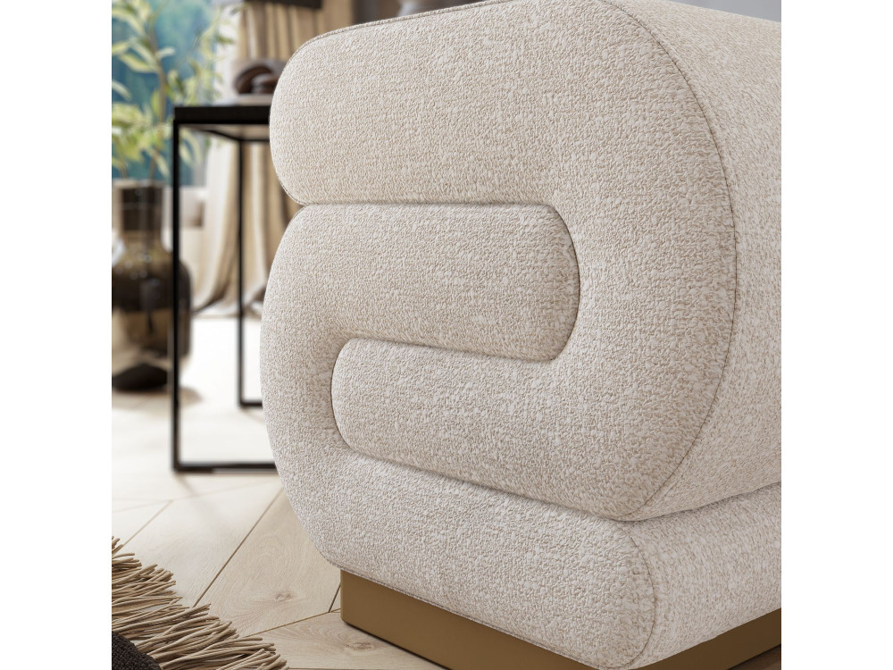 Puff de madera "Sally" 40 x 42 x 42 cm - Crema