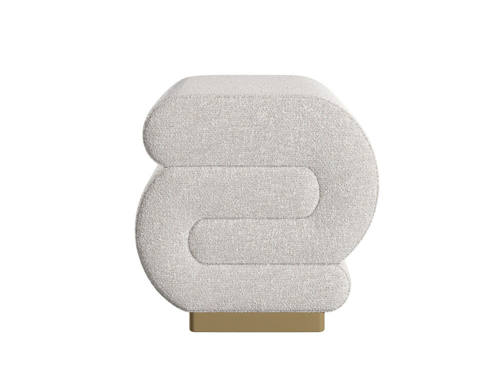 Puff de madera "Sally" 40 x 42 x 42 cm - Crema