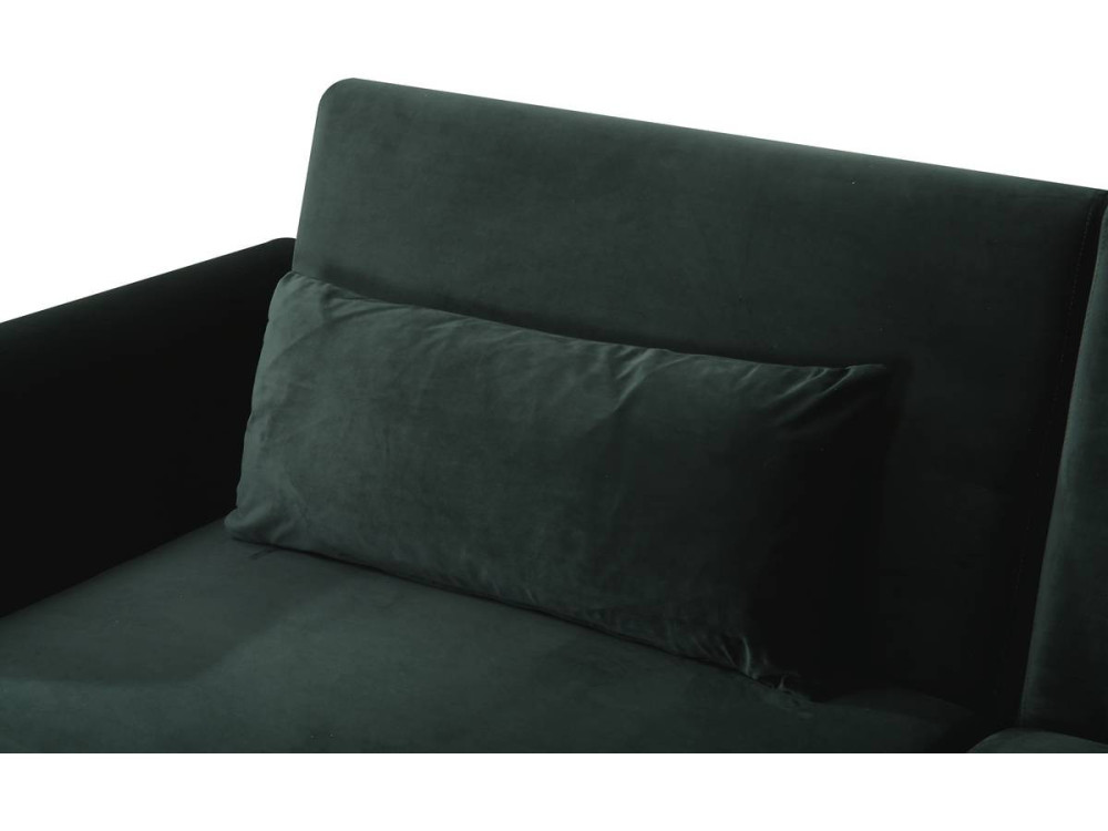 Sofá cama/clic clac terciopelo - "Donia" - 3 plazas - Verde oscuro
