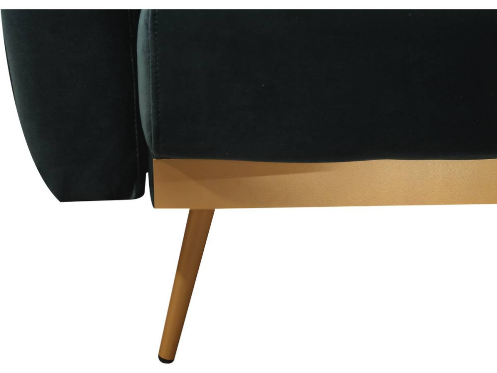 Sofá cama/clic clac terciopelo - "Donia" - 3 plazas - Verde oscuro