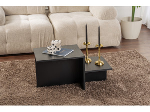 Mesa baja de madera "Harmony" 80 x 40 x 40 cm - Madera negra 2