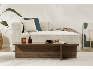 Mesa baja de madera "Harbor" - 120 x 45 x 30 cm - Nogal 2