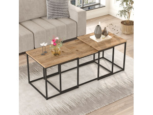Lote de 3 mesas de centro de madera "VG9" - 90 x 45 x 44 cm - Pino Atlántico 2