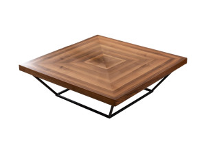 Mesa baja de madera "Cora" - 100 x 100 x 32 cm - Nogal