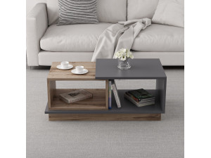 Mesa baja de madera "Consept" - 90 x 45 x 36 cm - Gris antracita 2