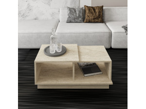 Mesa baja de madera "Consept" - 90 x 45 x 36 cm - Travertino 2