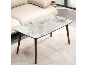 Mesa baja de madera "Luci" 100 x 53 x 45 cm - Blanca 2