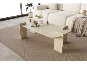 Mesa baja de madera "Lovge" 120 x 60 x 35 cm - Travertino 2