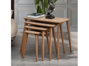 Mesa nido de madera "Luci" 4 piezas 70 x 40 x 55 cm - Roble 2