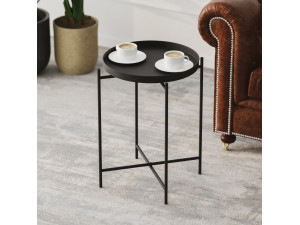 Mesa baja de metal "Sheby" 46 x 46 x 56 cm - Negro 2