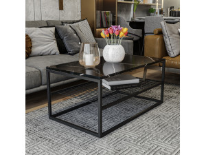 Mesa baja de madera "Asude" - 95 x 55 x 42 cm - Negra 2