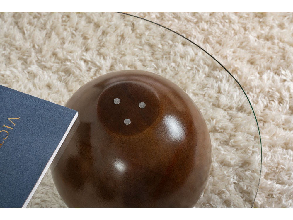 Mesa baja de cristal "Sphere" - 120 x 70 x 30 cm - Marrón