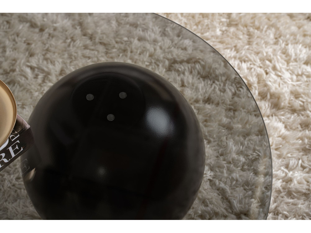 Mesa baja de cristal "Sphere" - 120 x 70 x 30 cm - Negro