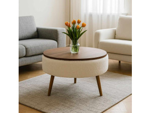 Mesa de centro "Noya Round" - 60 x 60 x 44 cm - Blanco 2