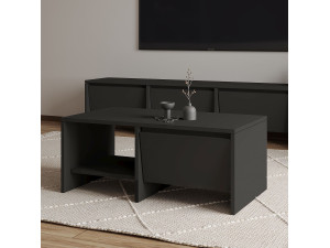 Mesa baja de madera "Laris" - 90 x 45 x 35 cm - Gris antracita 2