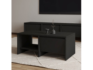 Mesa baja de madera "Laris" - 90 x 45 x 35 cm - Negra 2