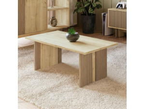 Mesa baja de madera "Ravello" - 90 x 50 x 40 cm - Beige 2