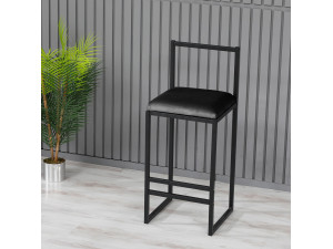 Taburete de bar metálico "Nordic" 35 x 35 x 84 cm - Negro 2