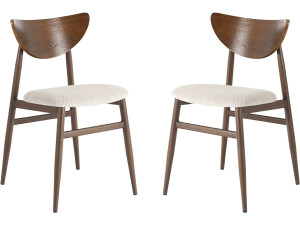 Lote de 2 sillas de comedor de madera de estilo escandinavo "Lumbra" - Marrón