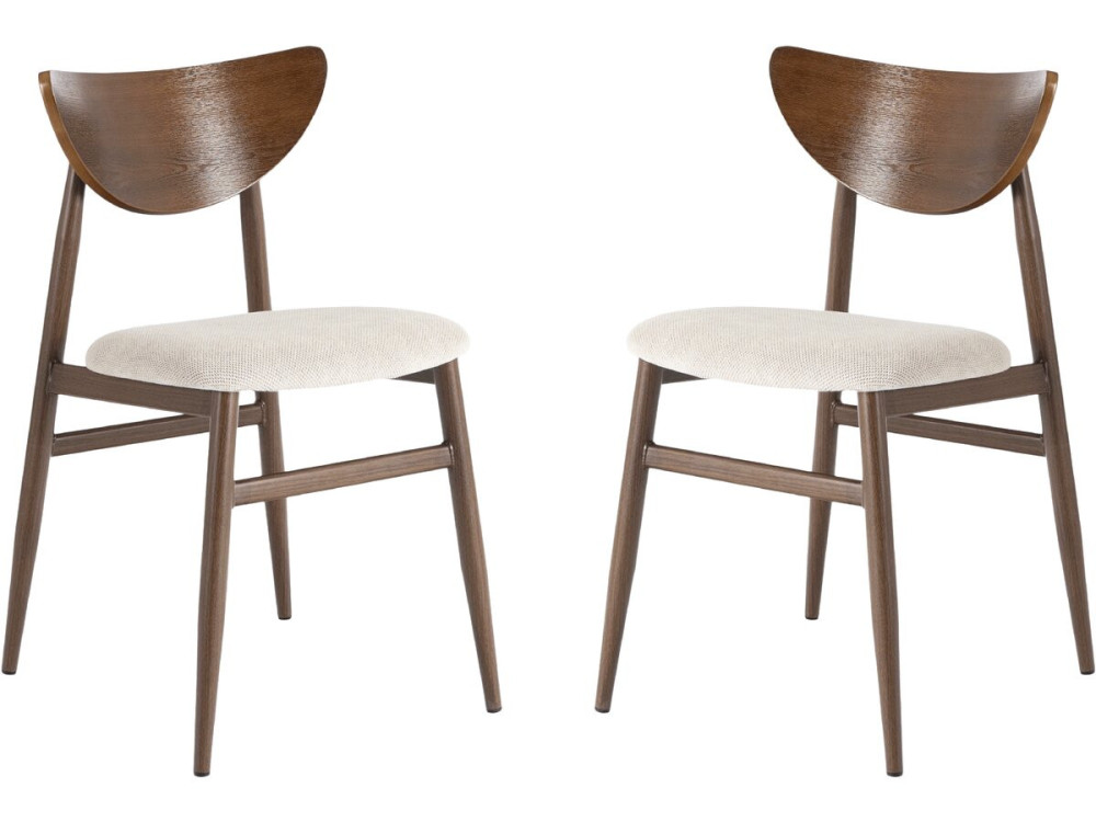 Lote de 2 sillas de comedor de madera de estilo escandinavo "Lumbra" - Marrón