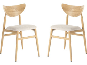 Lote de 2 sillas de comedor de madera de estilo escandinavo "Lumbra" - Beige