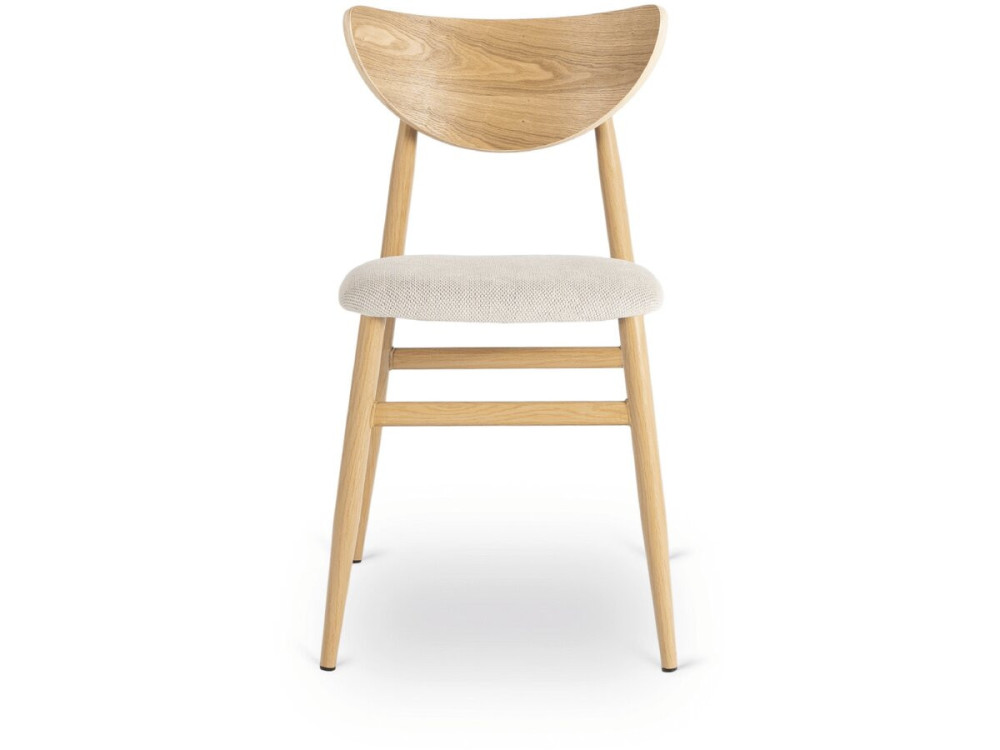 Lote de 2 sillas de comedor de madera de estilo escandinavo "Lumbra" - Beige