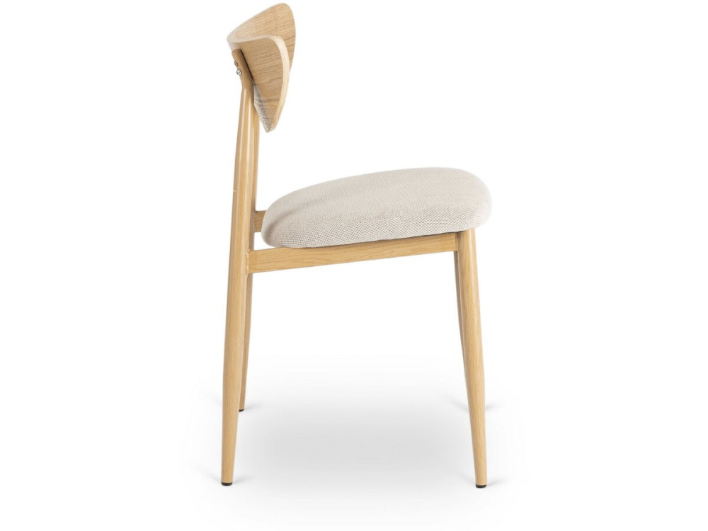 Lote de 2 sillas de comedor de madera de estilo escandinavo "Lumbra" - Beige