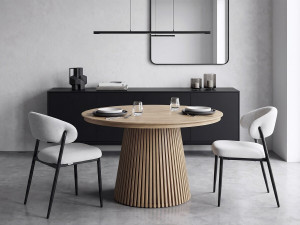 Lote de 2 sillas de comedor de tela y metal «Edena» - Gris claro 2