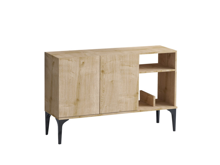 Aparador de madera "Oscar" - 120 x 40 x 80 cm - Roble Zafiro Negro