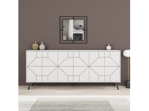 Aparador de madera "Dune" - 184 x 35 x 77 cm - Blanco 2