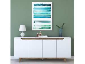 Aparador de madera "Gondol" - 180 x 45 x 79 cm - Blanco 2