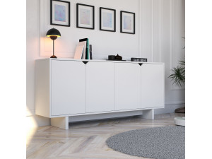Aparador de madera "Doruk" - 180 x 40 x 81 cm - Blanco 2
